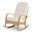 Schaukelstuhl aus Eichenholz und Bouclé-Stoff Beige