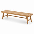 Bank aus Eichenholz mit Rattan-Geflecht Sitzfläche 180 cm Natur