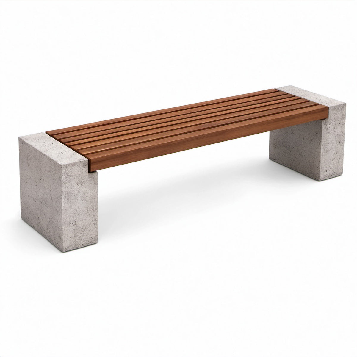 Bank aus Holz und Beton 180 cm Braun/Grau