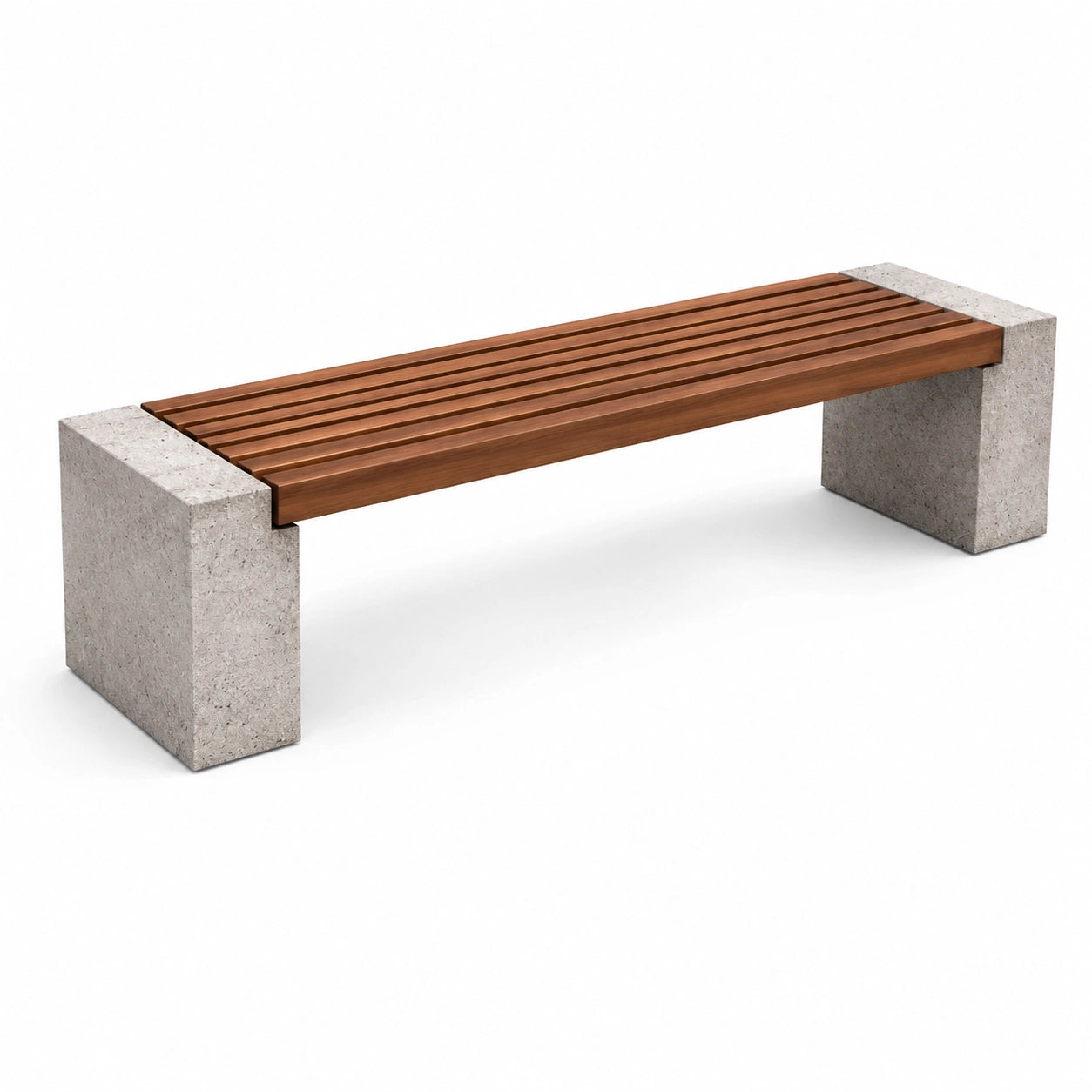 Bank aus Holz und Beton 180 cm Braun/Grau