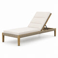 Gartenliege aus Teakholz mit Polyrattan und Polyester Kissen Beige