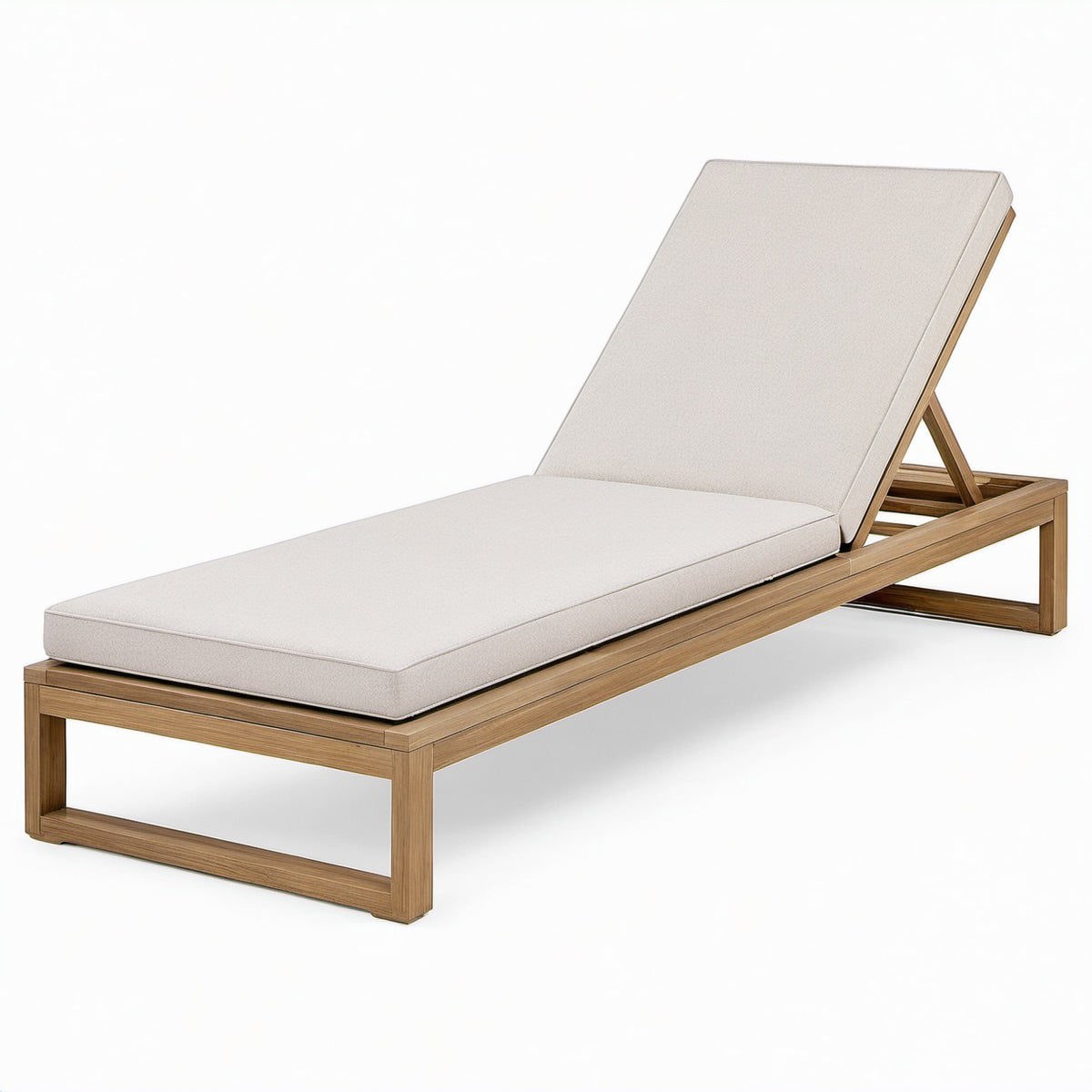 Gartenliege aus Holz mit verstellbarer Rückenlehne Beige