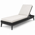 Gartenliege Aluminium Rattan Schwarz mit Verstellbarem Kissen