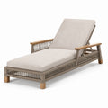Gartenliege aus Rattan und Teakholz in Beige, 200 cm