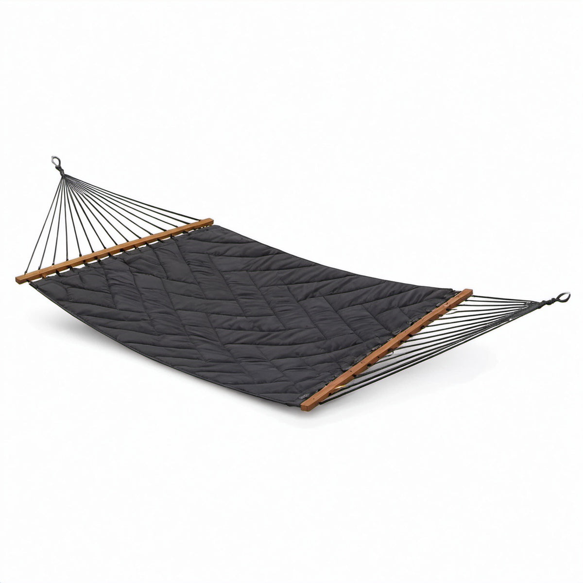 Gepolsterte Hängematte Polyester Holz Schwarz 200cm