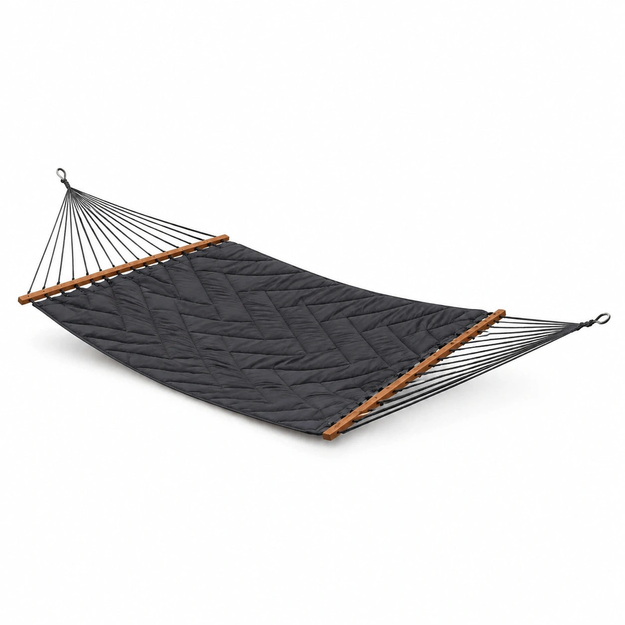 Gepolsterte Hängematte Polyester Holz Schwarz 200cm