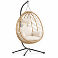 Hängesessel aus Rattan mit Kissen Beige 120x105x200cm