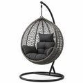 Hängesessel Polyrattan Stahl Dunkelgrau