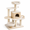 Katzen-Kratzbaum aus Sperrholz und Polyester Beige