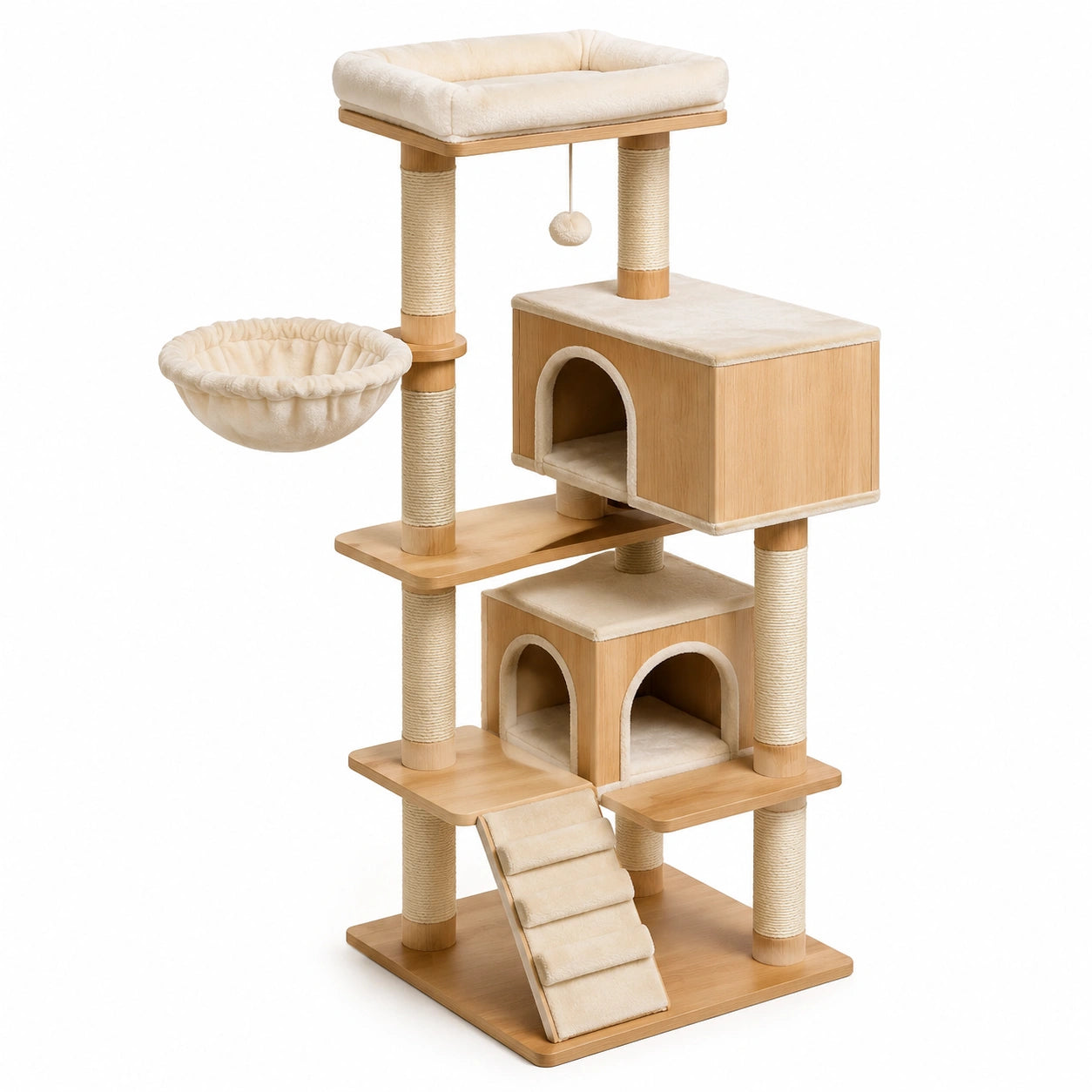 Kratzbaum aus MDF-Holz und Polyester Beige